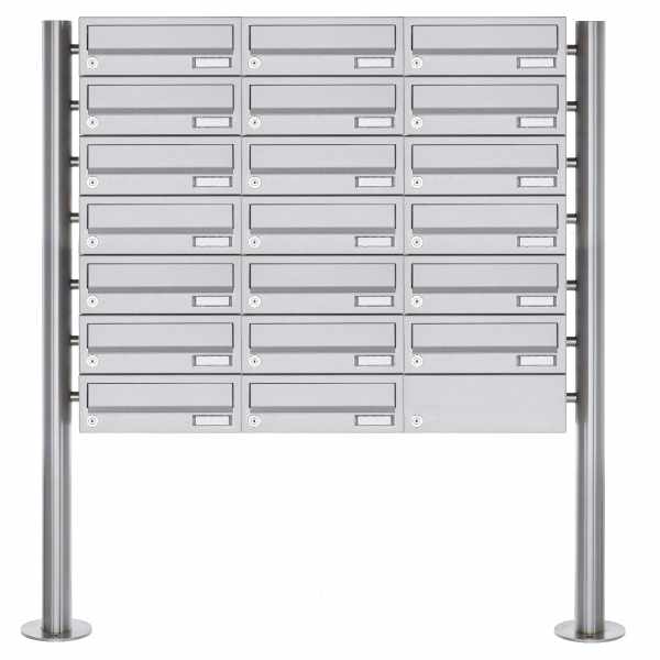 20-compartment Letterbox system freestanding Design BASIC 385-VA ST-R - stainless steel V2A, polished