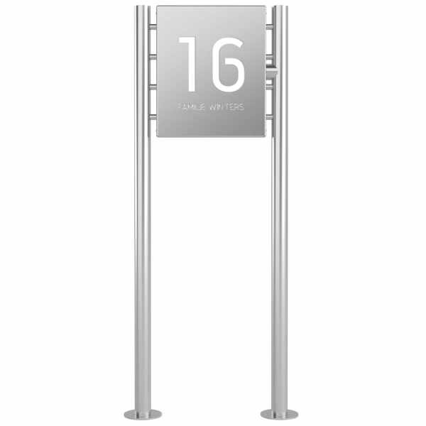 Sign freestanding BASIC 390BL - 400x480 - house number and lettering illuminated