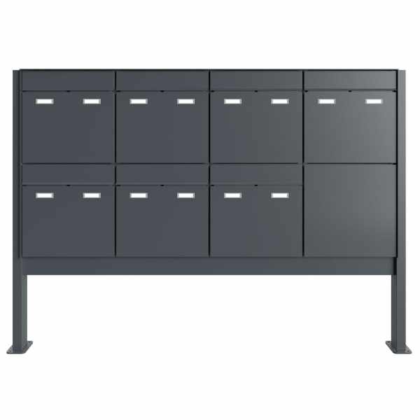 7-compartment 4x2 Design free-standing letterbox GOETHE ST-Q - RAL of your choice
