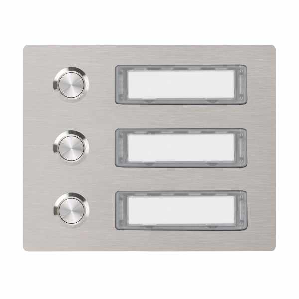 Stainless steel bell plate 150x120 BASIC 422 with nameplate - 3 parties
