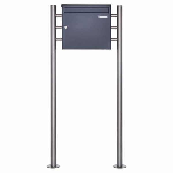 1er stainless steel free-standing letterbox Design BASIC Plus 381X ST-R - RAL of your choice