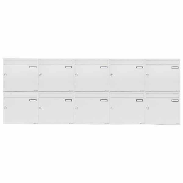 10-compartment 2x5 surface-mounted letterbox system Design BASIC 382A AP - RAL 9016 traffic white