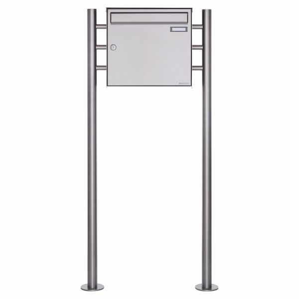 1er stainless steel free-standing letterbox Design BASIC Plus 381X ST R - stainless steel V2A polished