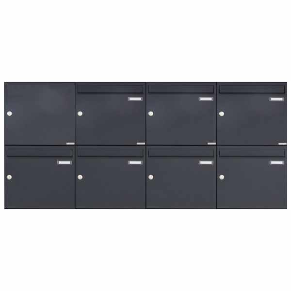 7-compartment 2x4 surface mailbox design BASIC 382A AP - RAL 7016 anthracite gray