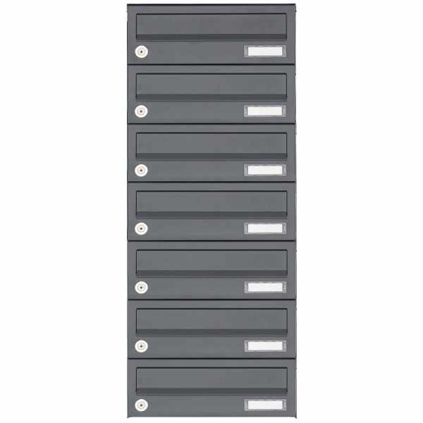 ensemble de 7 boîtes aux lettres apparentes Design BASIC 385A AP - RAL 7016 gris anthracite