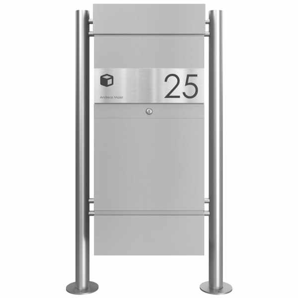 Parcel mailbox free-standing KLEIST Edition ST-R - Design Elegance 1 - RAL 9007 gray aluminum