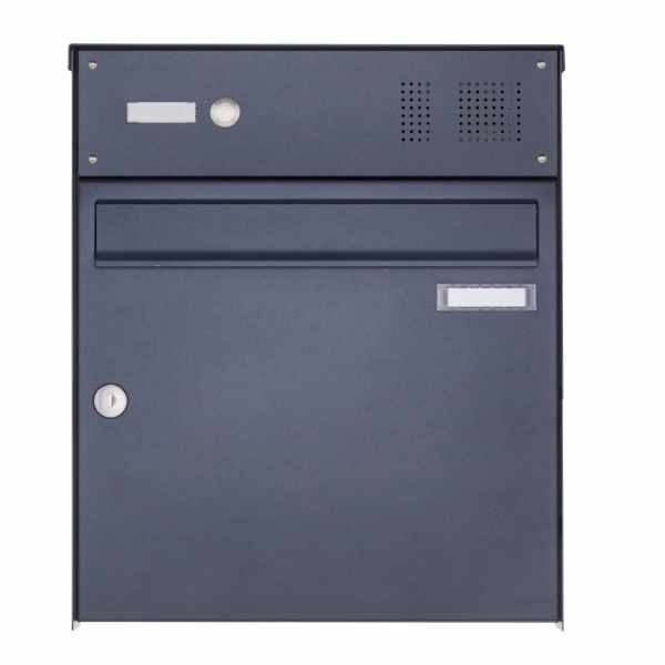 Stainless steel surface mailbox Design BASIC Plus 382XA AP with bell box - RAL of your choice