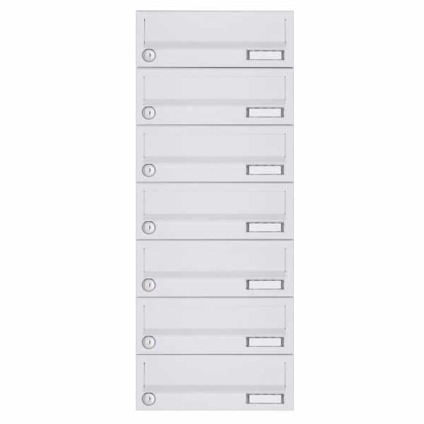 7-compartment Surface mounted mailbox system Design BASIC 385A-9016 AP - RAL 9016 traffic white