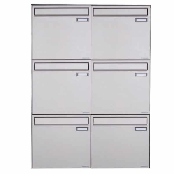 6-compartment 3x2 stainless steel fence mailbox BASIC Plus 382XZ - removal from rear side