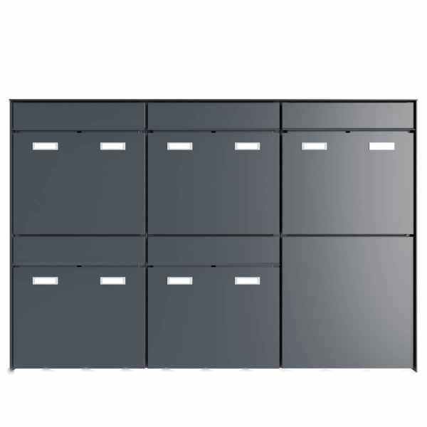 5-compartment 3x2 design surface-mounted mailbox system GOETHE AP - RAL of your choice