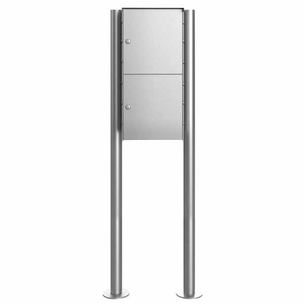 2-compartment 1x2 stainless steel locker free standing BASIC Plus 385XB - 2x lockers - stainless steel polished
