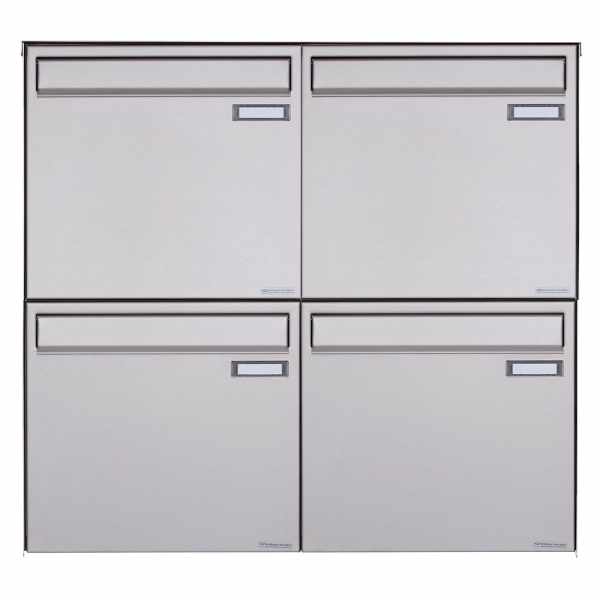4-compartment 2x2 stainless steel fence mailbox BASIC Plus 382XZ - removal from back side