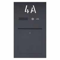 Stainless steel mailbox Designer BIG HL-B with house number back illuminated - RAL of your choice - INDIVIDUAL