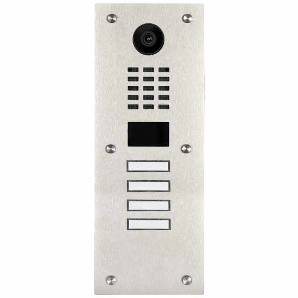 Station de porte en acier inoxydable BASIC 529 avec interphone vidéo DoorBird D2100E - VIDEO Set pour 4 parties