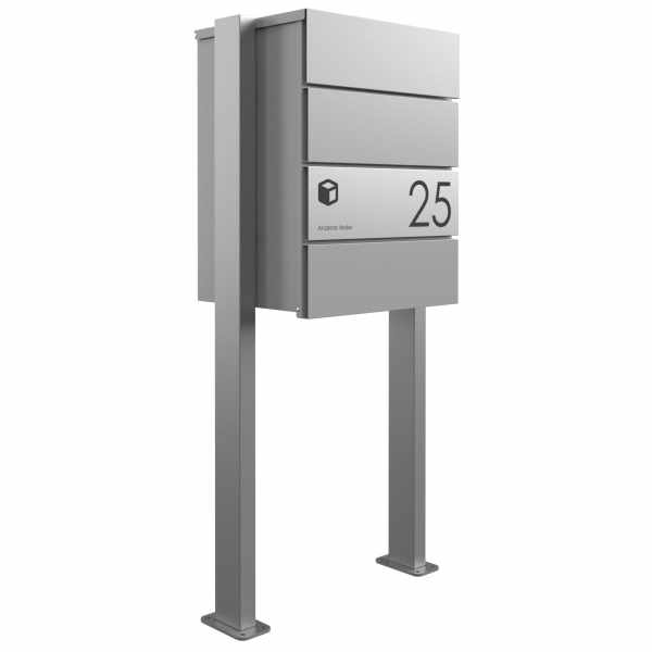 Freistehende Paketbox KANT Edition ST-Q - Design Elegance 1 - RAL 9007 graualuminium