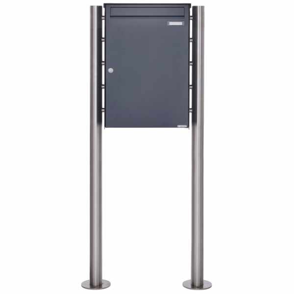Large capacity free-standing letterbox Design BASIC 380BP-550 ST-R - RAL 7016 Anthracite-Grey
