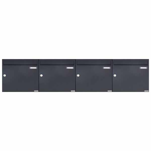 4-compartment 1x4 surface mailbox Design BASIC 382A AP - RAL 7016 anthracite gray