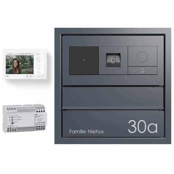 Design pass-through mailbox GOETHE MDW - RAL color - GIRA System 106 Keyless In - VIDEO Complete kit