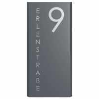 Stainless steel sign Elegance 424A 240x500 - RAL at choice - LED Backlight - House number - Street o. Name