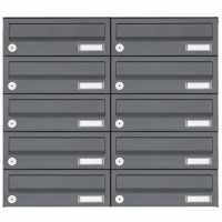 10-compartment 5x2 surface mounted mailbox system Design BASIC 385A AP - RAL 7016 anthracite gray