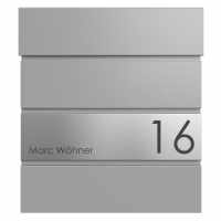 KANT Edition letterbox with newspaper compartment - Elegance 1 design - RAL 9007 gray aluminum