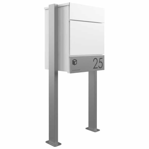 Freestanding parcel box KANT Edition ST-Q - Design Elegance 4 - RAL 9016 traffic white