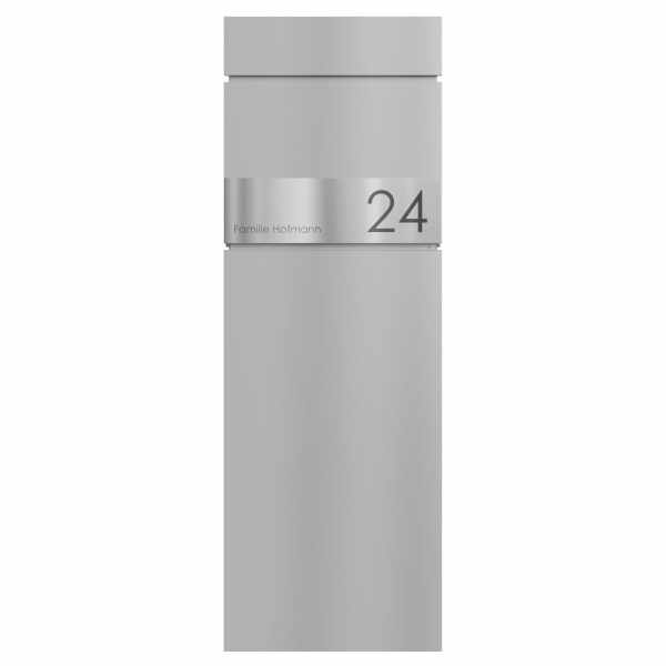 free-standing letterbox LESSING Edition - Design Elegance 1 - RAL 9007 gray aluminum