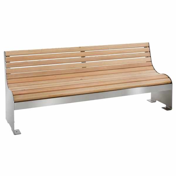 Design bench BROCKES - stainless steel - larch / douglas fir oiled