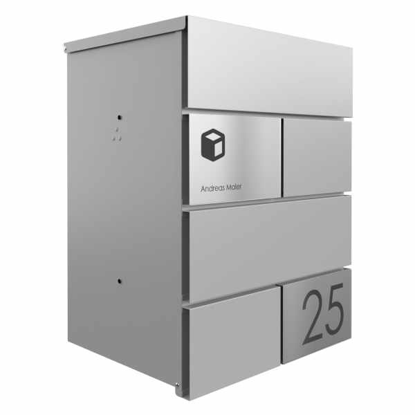 Surface-mounted parcel box KANT Edition - Design Elegance 3 - RAL 9007 gray aluminum