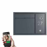 Design flush-mounted mailbox GOETHE UP - RAL of your choice - COMELIT Switch side - VIDEO Complete kit