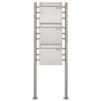 3-compartment 3x1 stainless steel free-standing letterbox Design BASIC 381 ST-R