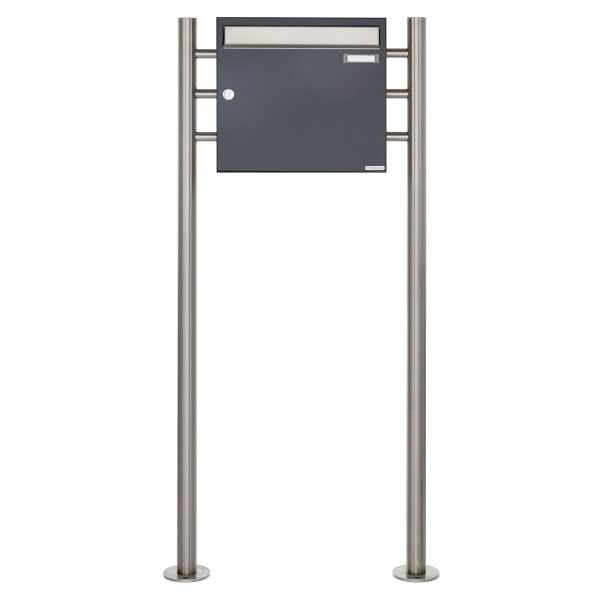 free-standing letterbox Design BASIC 381 ST-R - stainless steel RAL 7016 anthracite gray