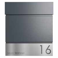 Mailbox KANT Edition with newspaper box - Design Elegance 4 - RAL 7016 anthracite gray