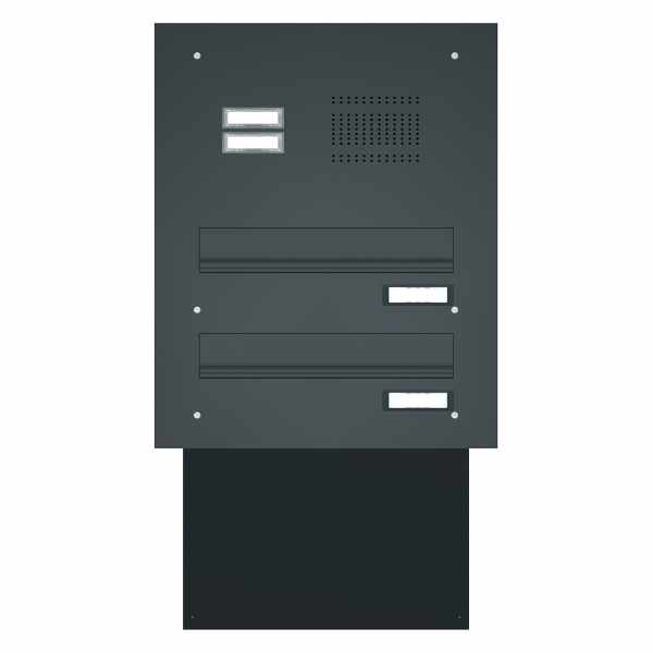 Mauerdurchwurf Briefkasten BASIC 623 pulverbeschichtet - Klingel- Sprechstelle - 2 Parteien