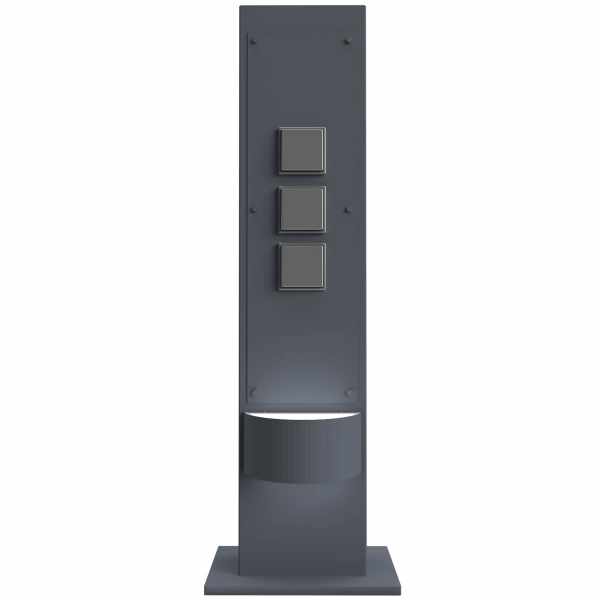3-fach Pilastro di zoccolo Energy Pillar Designer - Luce di sentiero a LED - acciaio inox V2A verniciato a polvere