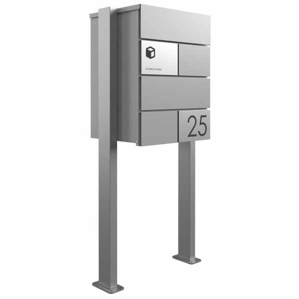 Boîte à paquets autoportante KANT Edition ST-Q - Design Elegance 3 - RAL 9007 aluminium gris