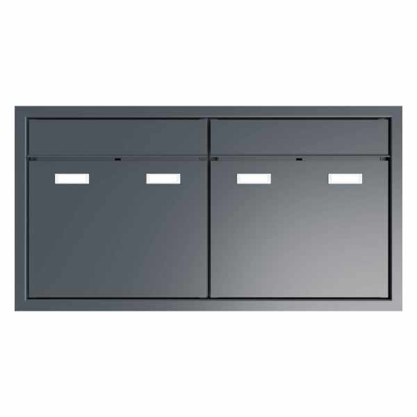 2-compartment 2x1 design flush-mounted mailbox system GOETHE UP - RAL of your choice