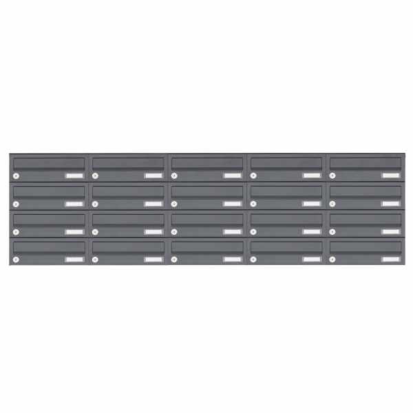 20-compartment 4x5 stainless steel surface mailbox system Design BASIC 385XA AP - RAL of your choice