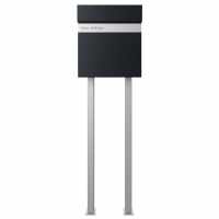 free-standing letterbox KANT Edition with newspaper compartment - Design Elegance 2 - RAL 9005 jet black