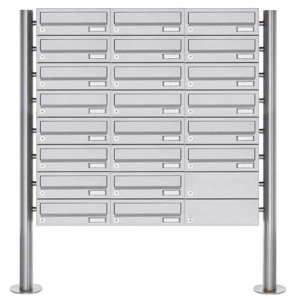 22-compartment Letterbox system freestanding Design BASIC 385-VA ST-R - stainless steel V2A, polished
