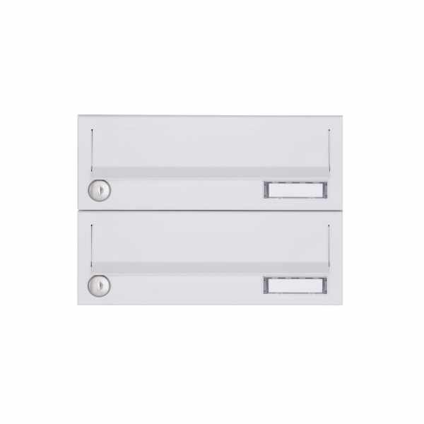 2-compartment Surface mounted mailbox system Design BASIC 385A-9016 AP - RAL 9016 traffic white
