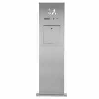 Stainless steel mailbox column Designer Big with house number, rear lighted - INDIVIDUAL