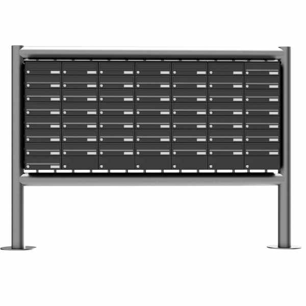 50er - 56er 7x8 stainless steel mailbox system Design BASIC Plus 385X ST-R - RAL of your choice