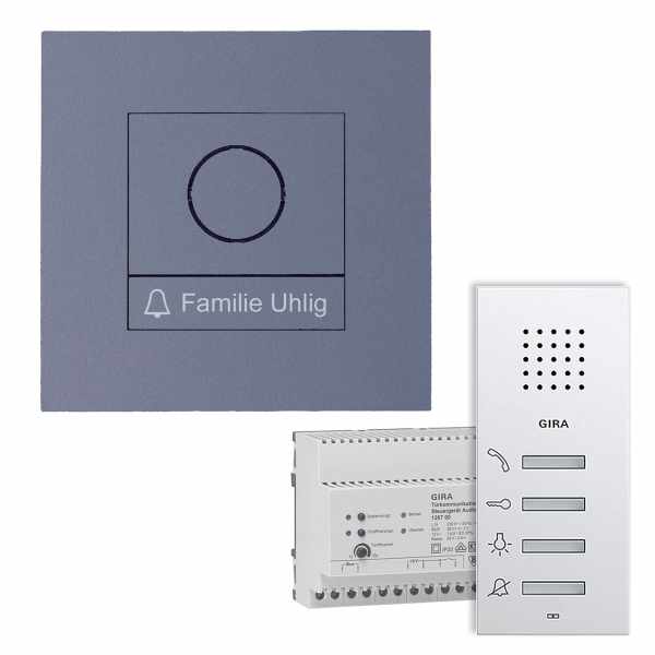Stainless steel intercom for flush mounting - GIRA System 106 - 1-compartment - RAL at choice
