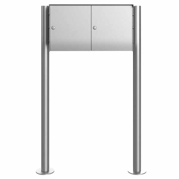 2-compartment 2x1 stainless steel locker free standing BASIC Plus 385XB - 2x lockers - stainless steel polished