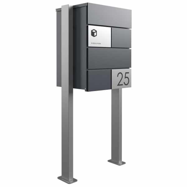 Freestanding parcel box KANT Edition ST-Q - Design Elegance 3 - RAL 7016 anthracite gray