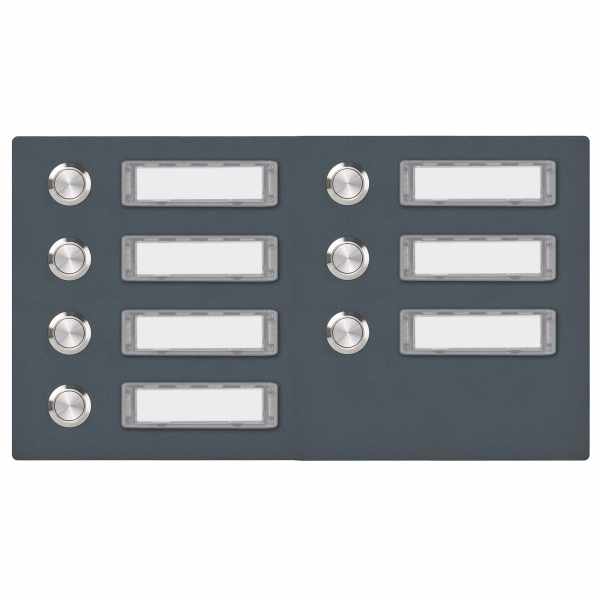 Stainless steel bell plate 300x155 BASIC 421 powder coated with nameplate - 7 parties
