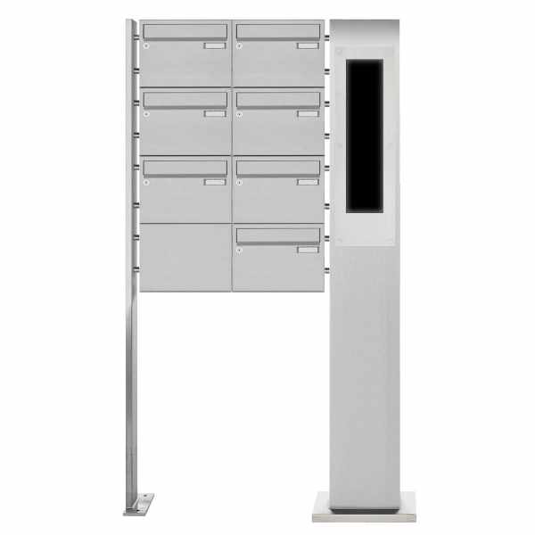 7-compartment Stainless steel free-standing letterbox BASIC Plus 385X220 ST-P - GIRA System 106 - 5-compartment prepared