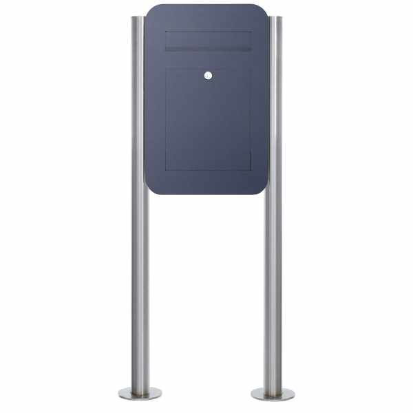 Stainless steel mailbox free-standing DESIGNER Organic ST-R powder-coated in RAL color