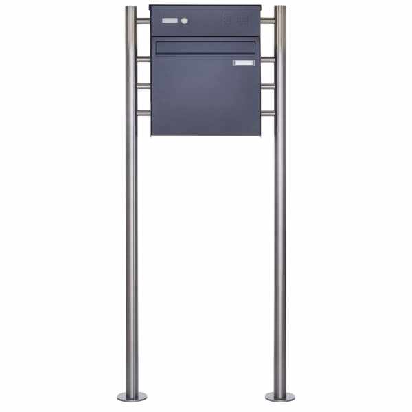 Fence mailbox freestanding design BASIC Plus 381XZ ST-R with bell box - RAL to choice
